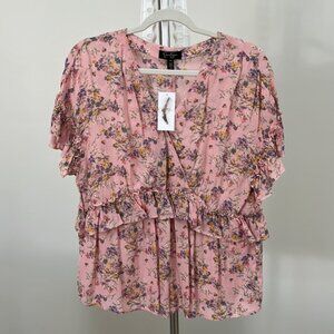 Jessica Simpson Floral Print Surplice top